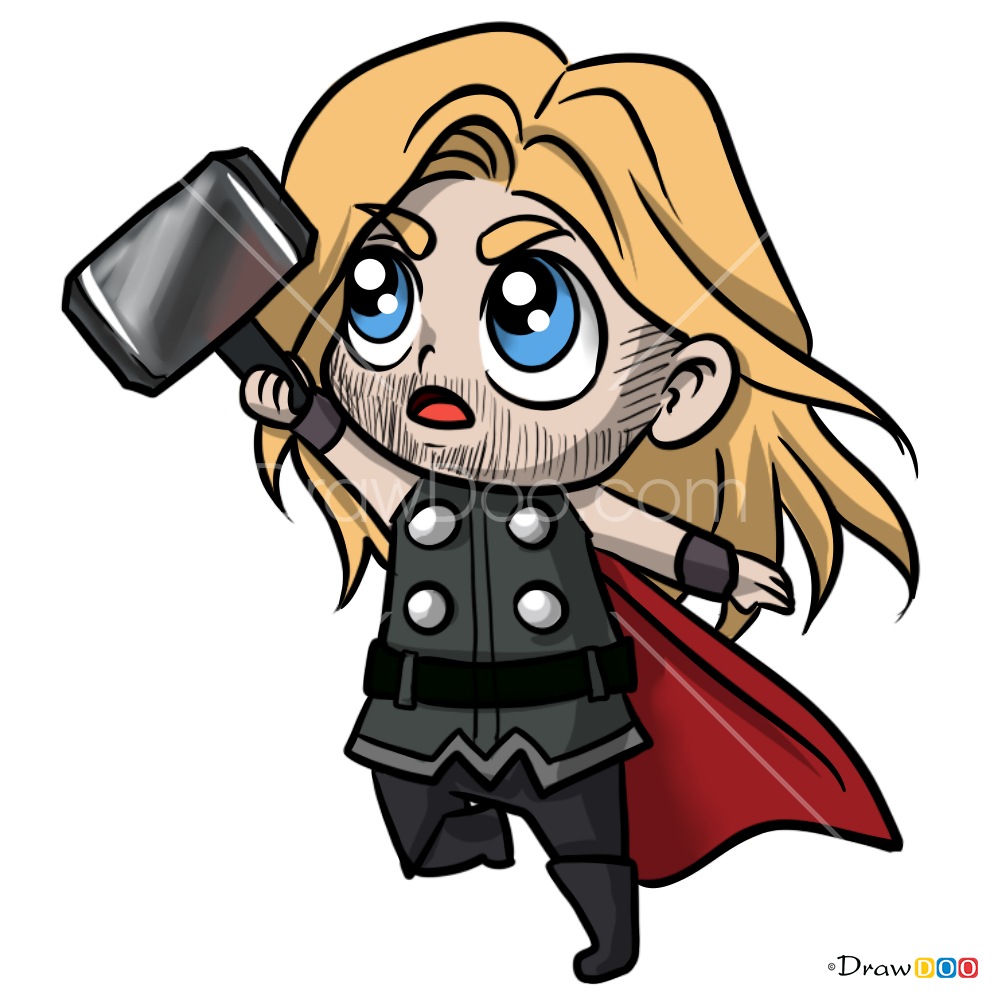 How To Draw Thor Chibi Superheroes